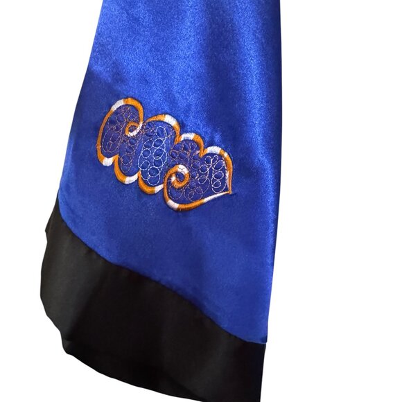 Underwraps Kimono Costume Dragon Women Blue Gold Full Length Satin Robe 1x Plus - Picture 11 of 12